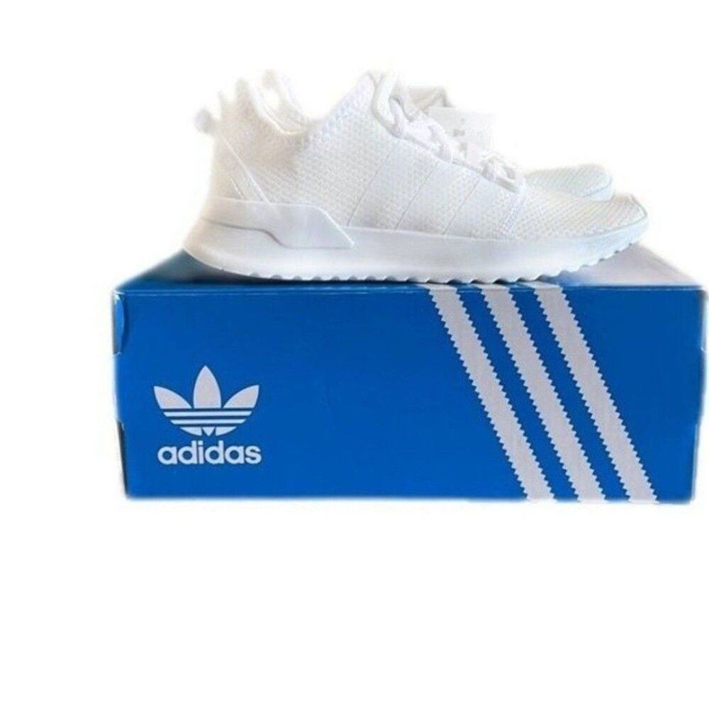 Adidas U Path Run c kids/boys  G27637 White lace up Low Top Running Shoes 1